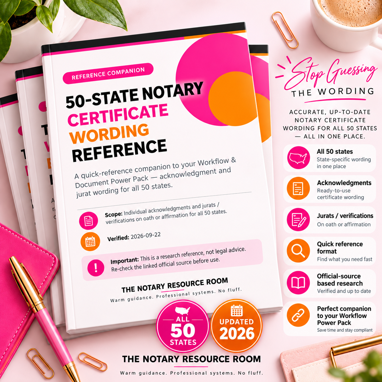 50 STATE NOTARY CERTIFICATE WORDING